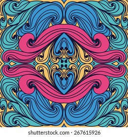 Beautiful Curly Abstract Seamless Pattern