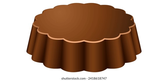 beautiful curly chocolate flat vector illustration