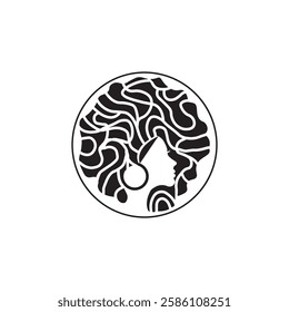 Beautiful curly hair design representing natural beauty, volume, and elegance. Perfect for salons, hair care brands, and beauty businesses. Available in high-quality vector format.

