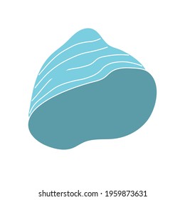 Beautiful curly seashell on an isolated background. Malyusk in the sink. Marine life in the sea and akean life. Vector illustration. Marine element for decoration.