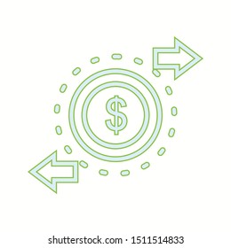 Beautiful Currency exchange vector line icon