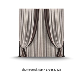 Hermosas cortinas con motivos florales. Ilustración del vector