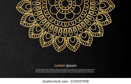 Beautiful curvy golden pattern in background for invitation card