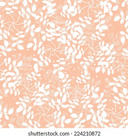 beautiful, cute background of leaves and branches on a light background