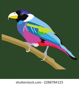 A Beautiful and cute Bird Vector art In many colorful