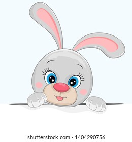 Beautiful cute  bunny girl isolated on a white background. Element for print design, greeting card, poster and t-shirt.