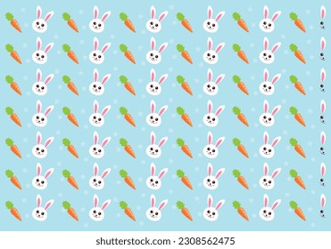 Beautiful cute bunny pattern, great design for any purposes, Easter background, Holiday wallpaper design, Easter bunny, Seamless fabric texture 