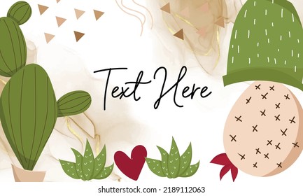 Beautiful cute cartoon cactus background