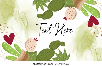 Beautiful cute cartoon cactus background