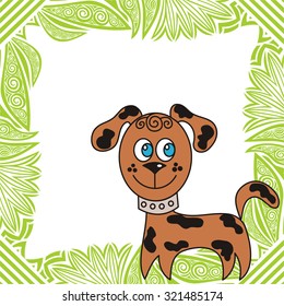 Beautiful cute cartoon dog vector illustration