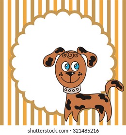 Beautiful cute cartoon dog vector illustration