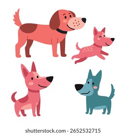 beautiful cute cartoon funny dog vector design on white background.