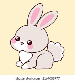 beautiful cute cartoon rabbit for kids. vector