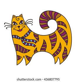 Beautiful cute cat. Vector illustration.