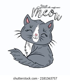 Beautiful cute cat,for graphic t-shirt