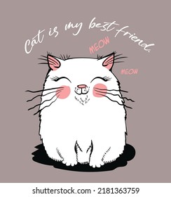 Beautiful cute cat,for graphic t-shirt