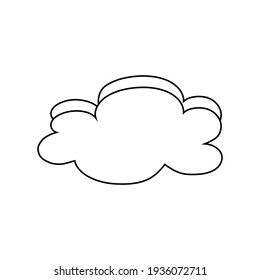 Hermosa y linda nube. Icono lineal negro sobre fondo blanco. Ilustración personalizable de línea delgada. Símbolo de contorno del vector.