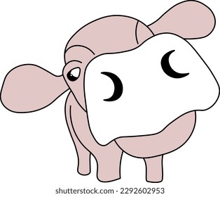 hermosa vaca linda. ilustración vectorial