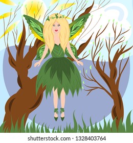 beautiful cute fairy with wings 
