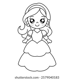 beautiful and cute female doll vector design on black and white background 4