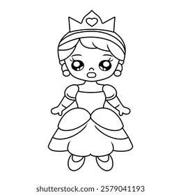 beautiful and cute female doll vector design on black and white background 10