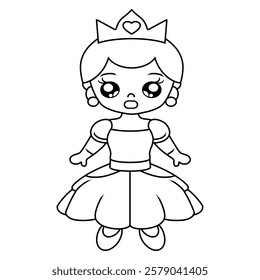beautiful and cute female doll vector design on black and white background 14