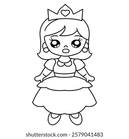 beautiful and cute female doll vector design on black and white background 15
