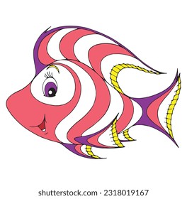 Beautiful Cute Fish Vector Illustrator 