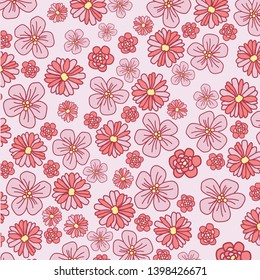 Beautiful cute floral pattern pink flowers wallpaper girly background