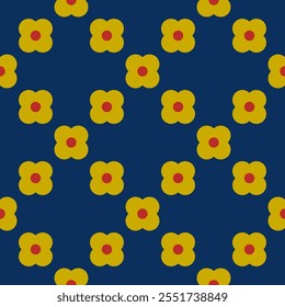 Beautiful cute flower pattern seamless. Classic vintage background.Tradition folk vintage elegant.Blue and yellow illustration element design for textile,fabric, wallpaper,print products,decorate