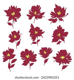 Beautiful and cute flower vector material collection,
