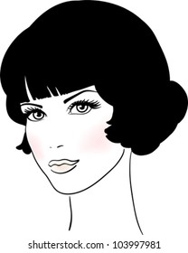 Beautiful Cute Girl Face Vector illustration