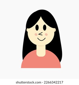 beautiful and cute girl vector illustration, great to be used as design element on womenswear posters, cooking content, beauty content, and holidays for women like world women's day. vector illustrati