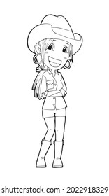 beautiful cute girls hand drawn, Happy young girl teenager cartoon doodle women isolated on white background vector illustration