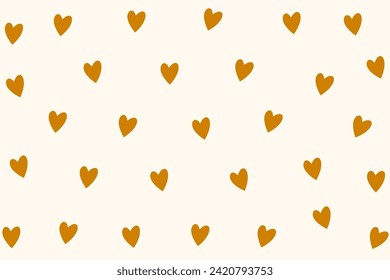 hermoso lindo patrón de corazón dorado con adorable vector de mensaje