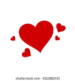 Beautiful and cute group of hearts vector illustration