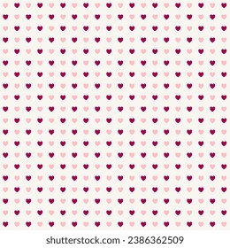 Hermoso y lindo corazón sin costuras vector de patrón. El fondo beige del corazón es mínimo, rosa y rojo. Símbolo de amor y Día de San Valentín. Diseño de papel envolvente, tarjeta, tela, impresión, fabricación de cintas