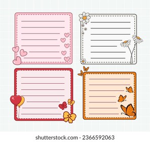 Beautiful and cute letter paper, kids journal, sticky note