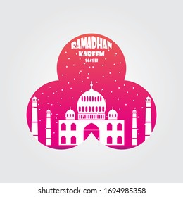 beautiful cute mosque icon for ramadhan