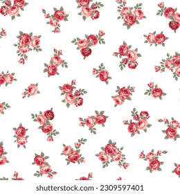 Beautiful and cute rose textile pattern,