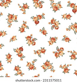 Beautiful and cute rose textile pattern,