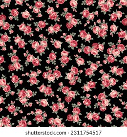 Beautiful and cute rose textile pattern,