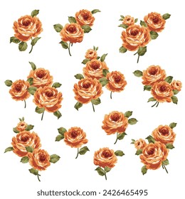 Schöne und niedliche Rosenvektor-Materialsammlung,