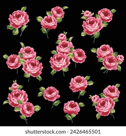 Beautiful and cute rose vector material collection,