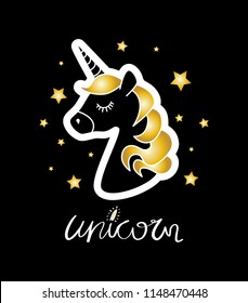 Beautiful cute unicorn concept / Vector illustration design for t shirt graphics, fashion prints, slogan tees, poster, stickers and other creative uses.