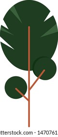Beautiful and cute vector green tree 