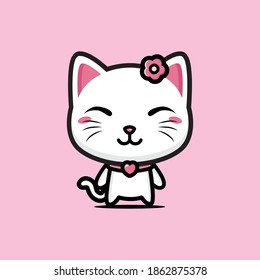 beautiful cute white cat design