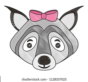 beautiful cute wolf with bow