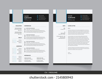 Beautiful CV Resume template - elegant stylish design - black and white background vector