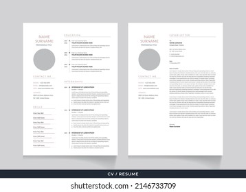 Schöne CV Resume Vorlage - elegantes Design - staubrosa Vektorgrafik
